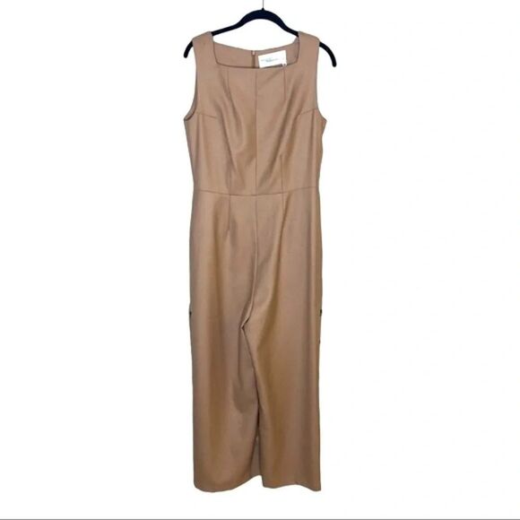 WOLCOTT TAKEMOTO Tan Wool Jumpsuit - Picture 1 of 6
